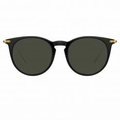 Linda Farrow Linear Ellis A Oval Sunglasses In Black