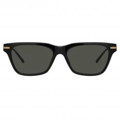 Linda Farrow Linear Mae A Cat Eye Sunglasses In Black