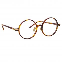 Linda Farrow Linear Spire A Round Optical Frame In Tortoiseshell The LINDA FARROW Spring/Summer '22 Collection