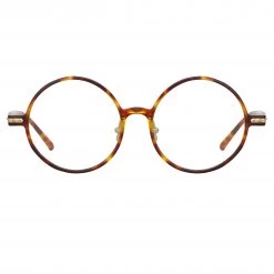 Linda Farrow Linear Spire A Round Optical Frame In Tortoiseshell The LINDA FARROW Spring/Summer '22 Collection
