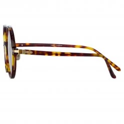 Linda Farrow Linear Spire A Round Optical Frame In Tortoiseshell The LINDA FARROW Spring/Summer '22 Collection 6 Linda Farrow Linear Spire A Round Optical Frame In Tortoiseshell The LINDA FARROW Spring/Summer '22 Collection