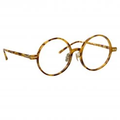 Linda Farrow Linear Spire A Round Optical Frame In Tobacco Tortoiseshell The LINDA FARROW Spring/Summer '22 Collection