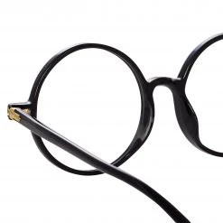 Linda Farrow Linear Spire Round Optical Frame In Black