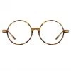 Linda Farrow Linear The LINDA FARROW Spring/Summer '22 Collection Spire Round Optical Frame In Tobacco Tortoiseshell