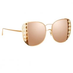 Linda Farrow Amelia Oversized Sunglasses In Rose Gold Women's