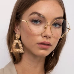 Linda Farrow Fawcet Hexagon Optical Frame In Rose Gold