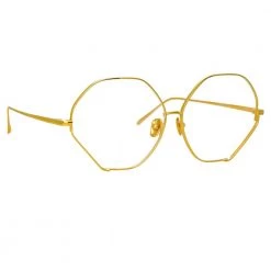 LINDA FARROW Sales 40 Linda Farrow Fawcet Hexagon Optical Frame In Light Gold