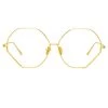 Linda Farrow Fawcet Hexagon Optical Frame In Yellow Gold