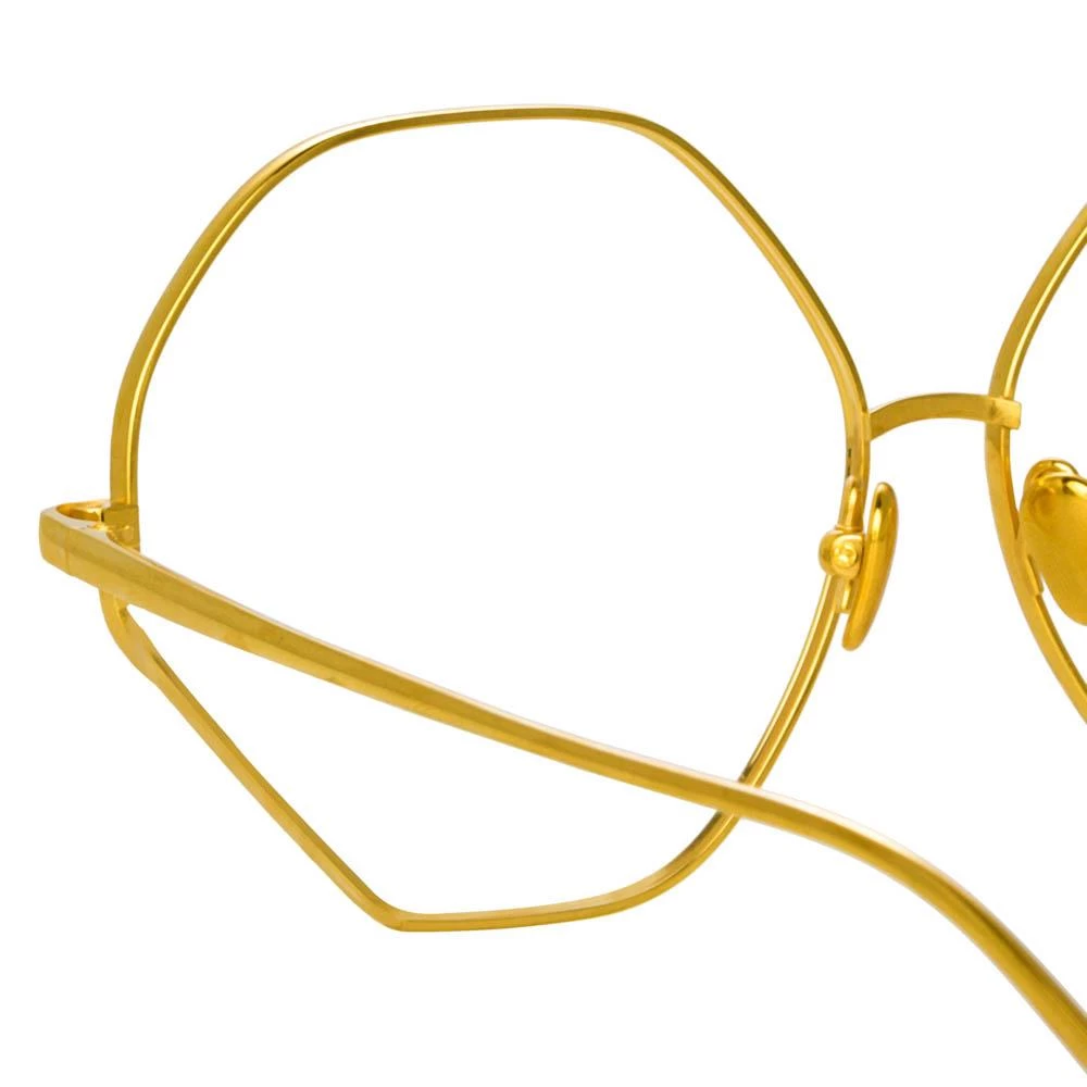 Linda Farrow Fawcet Hexagon Optical Frame In Yellow Gold 5 Linda Farrow Fawcet Hexagon Optical Frame In Yellow Gold