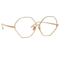 LINDA FARROW Sales 38 Linda Farrow Fawcet Hexagon Optical Frame In Rose Gold