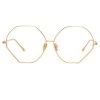 Linda Farrow Fawcet Hexagon Optical Frame In Rose Gold