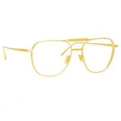 Linda Farrow Wilder Aviator Optical Frame In Yellow Gold 7 Linda Farrow Wilder Aviator Optical Frame In Yellow Gold