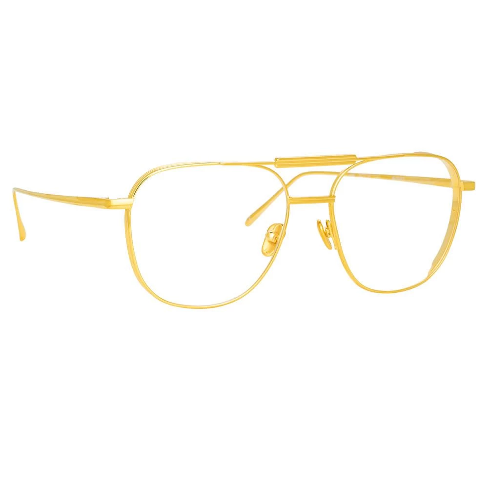 Linda Farrow Wilder Aviator Optical Frame In Yellow Gold 3 Linda Farrow Wilder Aviator Optical Frame In Yellow Gold