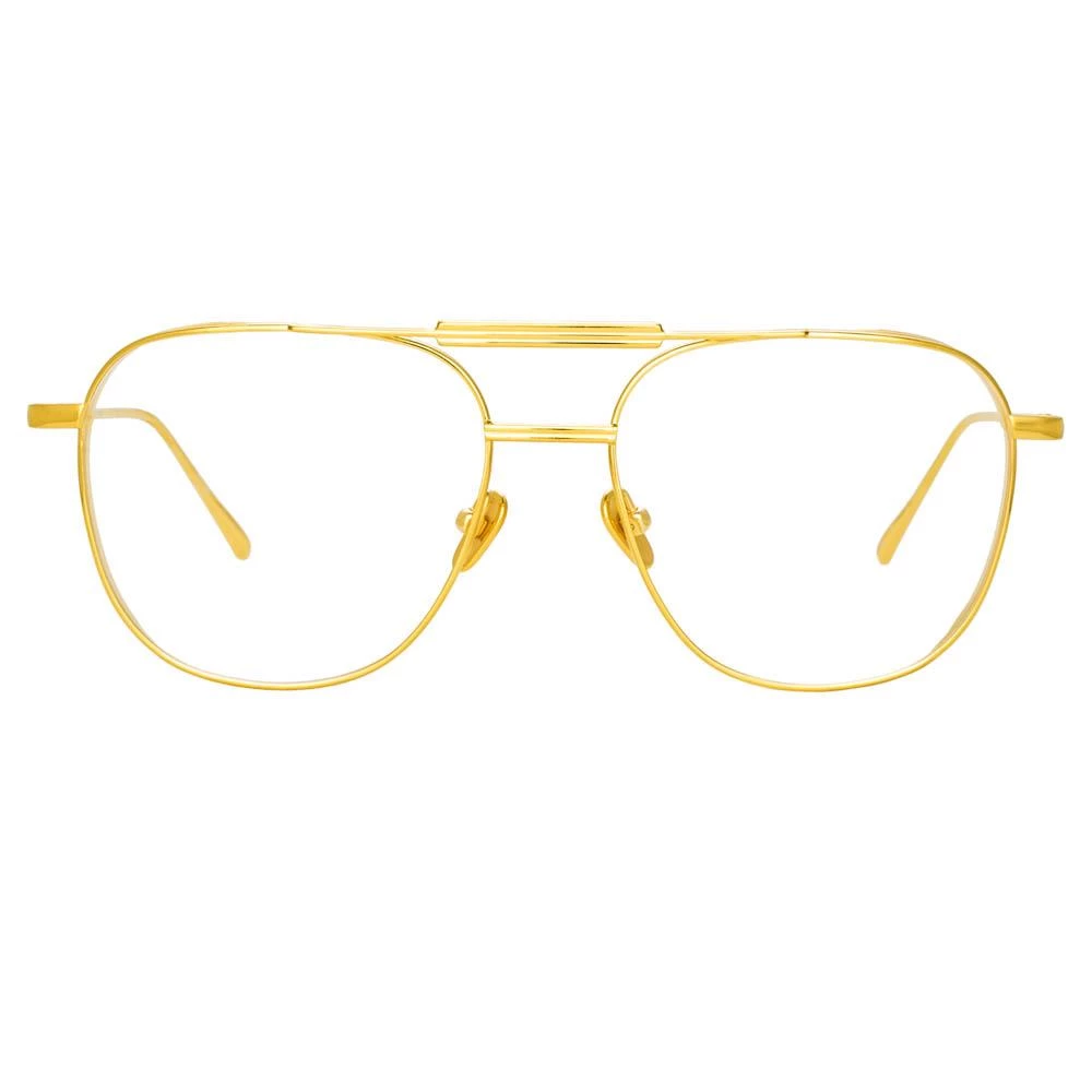 Linda Farrow Wilder Aviator Optical Frame In Yellow Gold 1 Linda Farrow Wilder Aviator Optical Frame In Yellow Gold