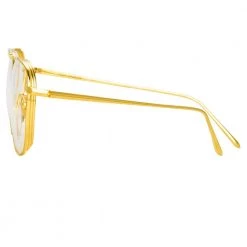 Linda Farrow Wilder Aviator Optical Frame In Yellow Gold 8 Linda Farrow Wilder Aviator Optical Frame In Yellow Gold