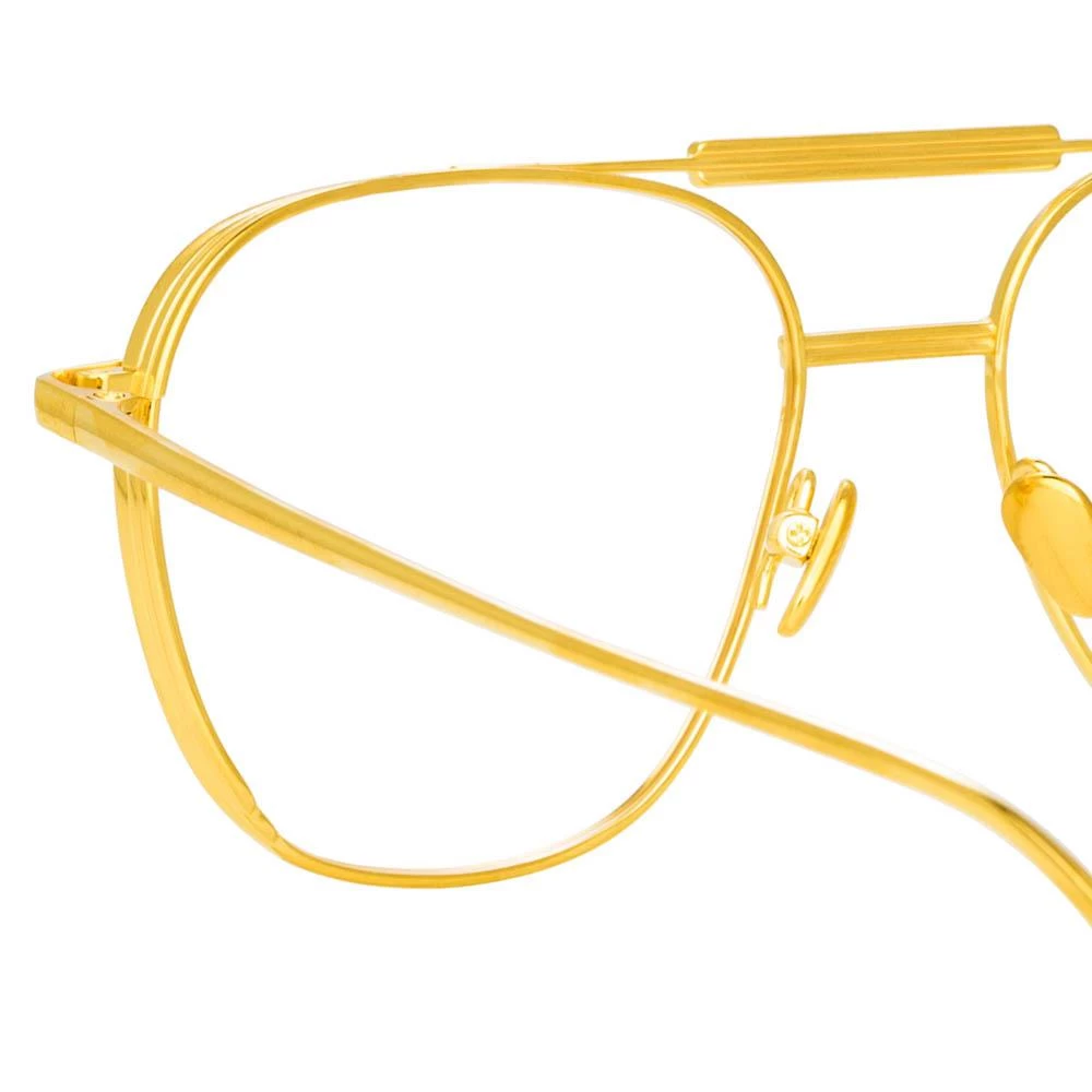 Linda Farrow Wilder Aviator Optical Frame In Yellow Gold 5 Linda Farrow Wilder Aviator Optical Frame In Yellow Gold