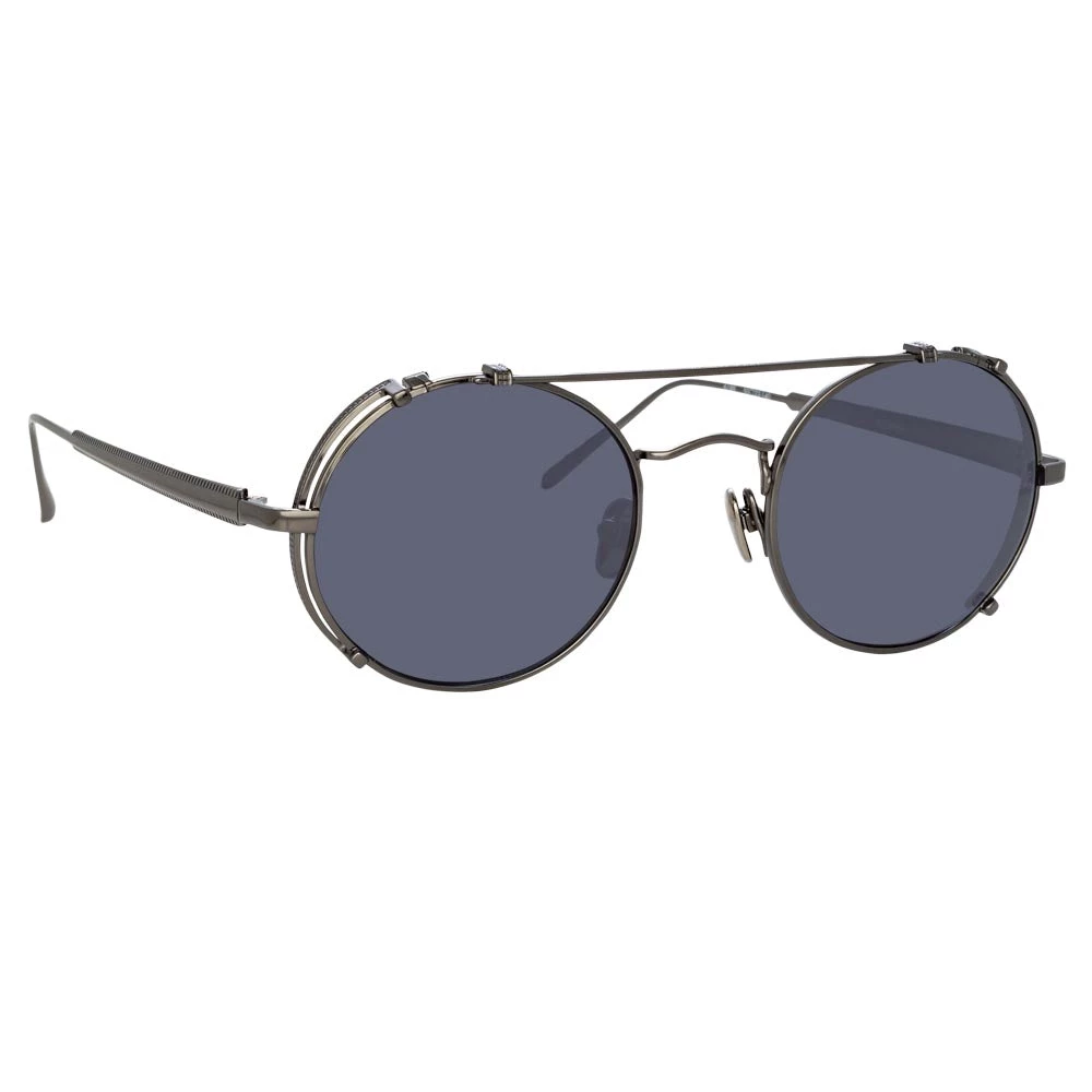 Linda Farrow Jimi Oval Sunglasses In Nickel 2 Linda Farrow Jimi Oval Sunglasses In Nickel