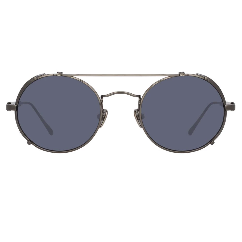 Linda Farrow Jimi Oval Sunglasses In Nickel 1 Linda Farrow Jimi Oval Sunglasses In Nickel