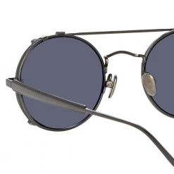 Linda Farrow Jimi Oval Sunglasses In Nickel 8 Linda Farrow Jimi Oval Sunglasses In Nickel