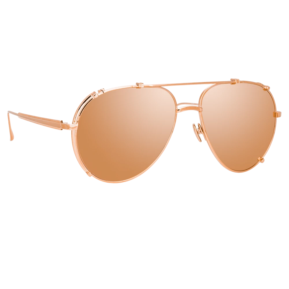 Linda Farrow Women's Newman Aviator Sunglasses In Rose Gold 2 Linda Farrow Women's Newman Aviator Sunglasses In Rose Gold
