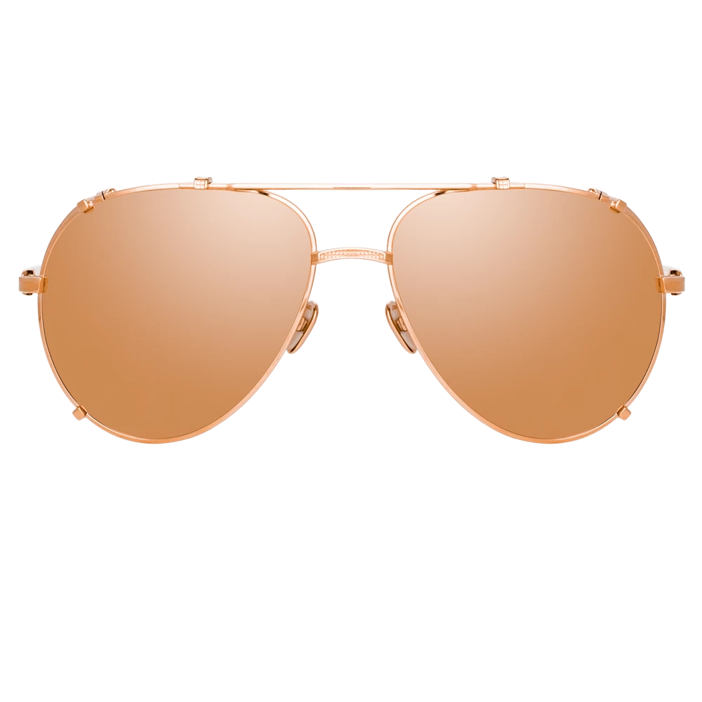 Linda Farrow Women's Newman Aviator Sunglasses In Rose Gold 1 Linda Farrow Women's Newman Aviator Sunglasses In Rose Gold