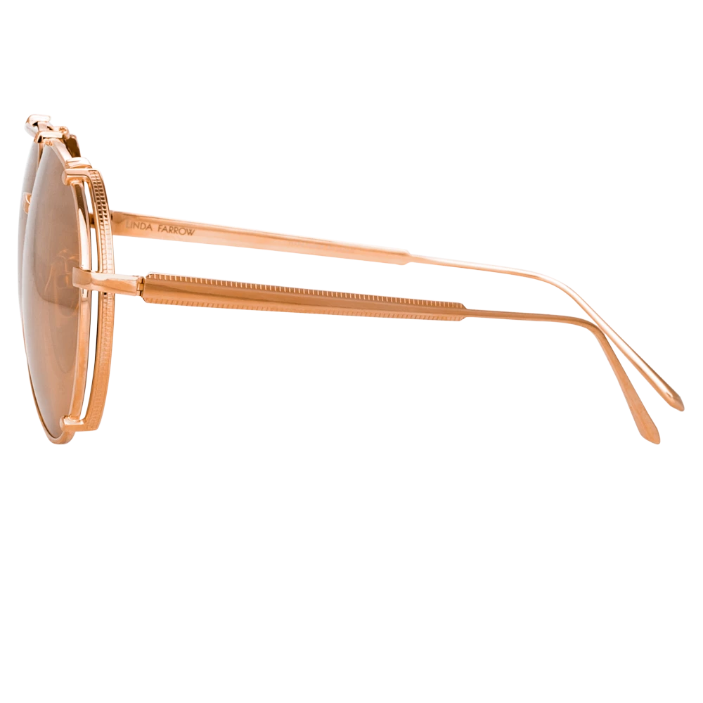 Linda Farrow Women's Newman Aviator Sunglasses In Rose Gold 3 Linda Farrow Women's Newman Aviator Sunglasses In Rose Gold