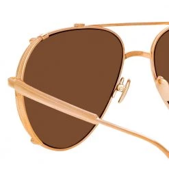 Linda Farrow Women's Newman Aviator Sunglasses In Rose Gold 8 Linda Farrow Women's Newman Aviator Sunglasses In Rose Gold