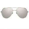Linda Farrow Women's Newman Aviator Sunglasses In White Gold