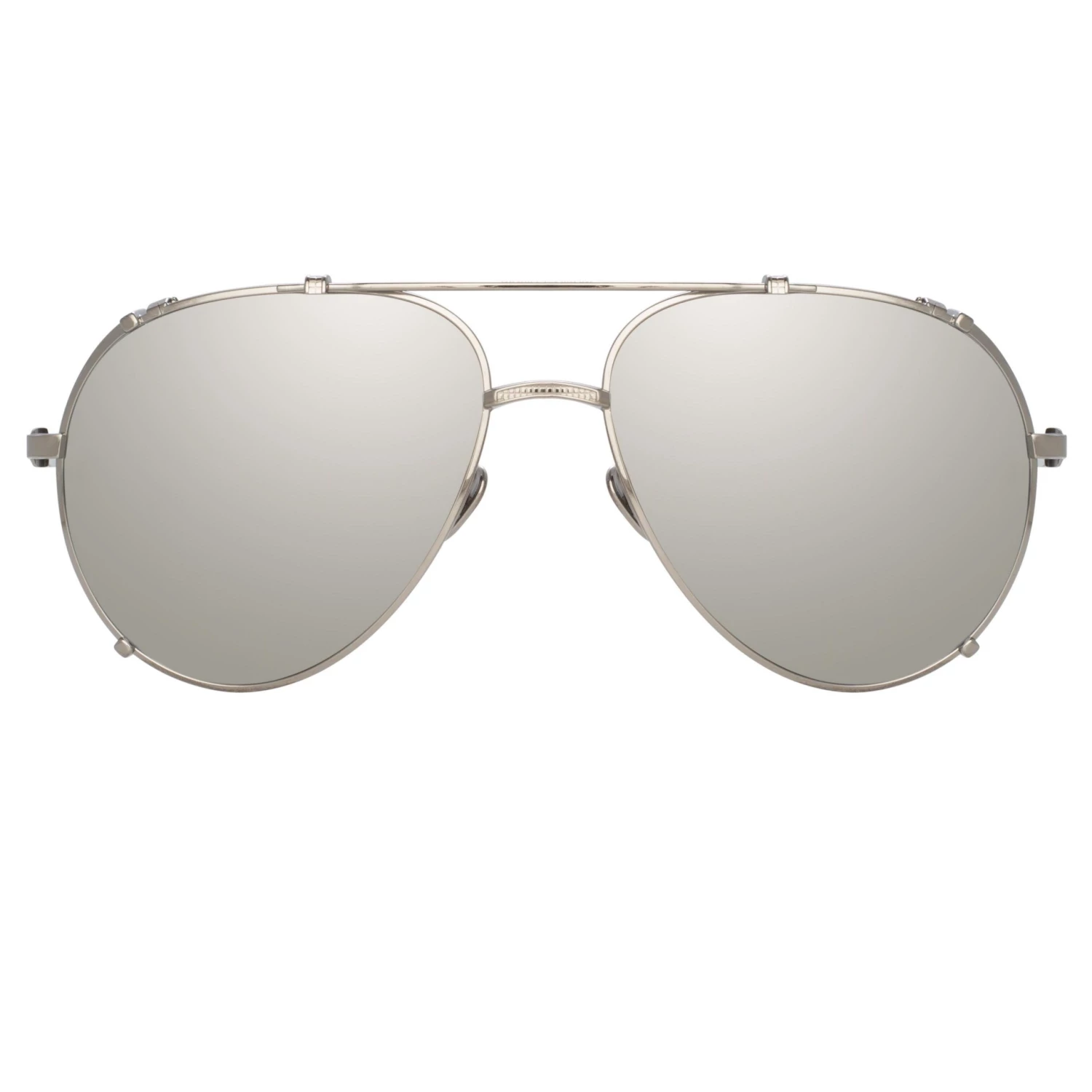 Linda Farrow Women's Newman Aviator Sunglasses In White Gold 1 Linda Farrow Women's Newman Aviator Sunglasses In White Gold