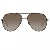 LINDA FARROW UK Women's Newman Aviator Sunglasses In Black