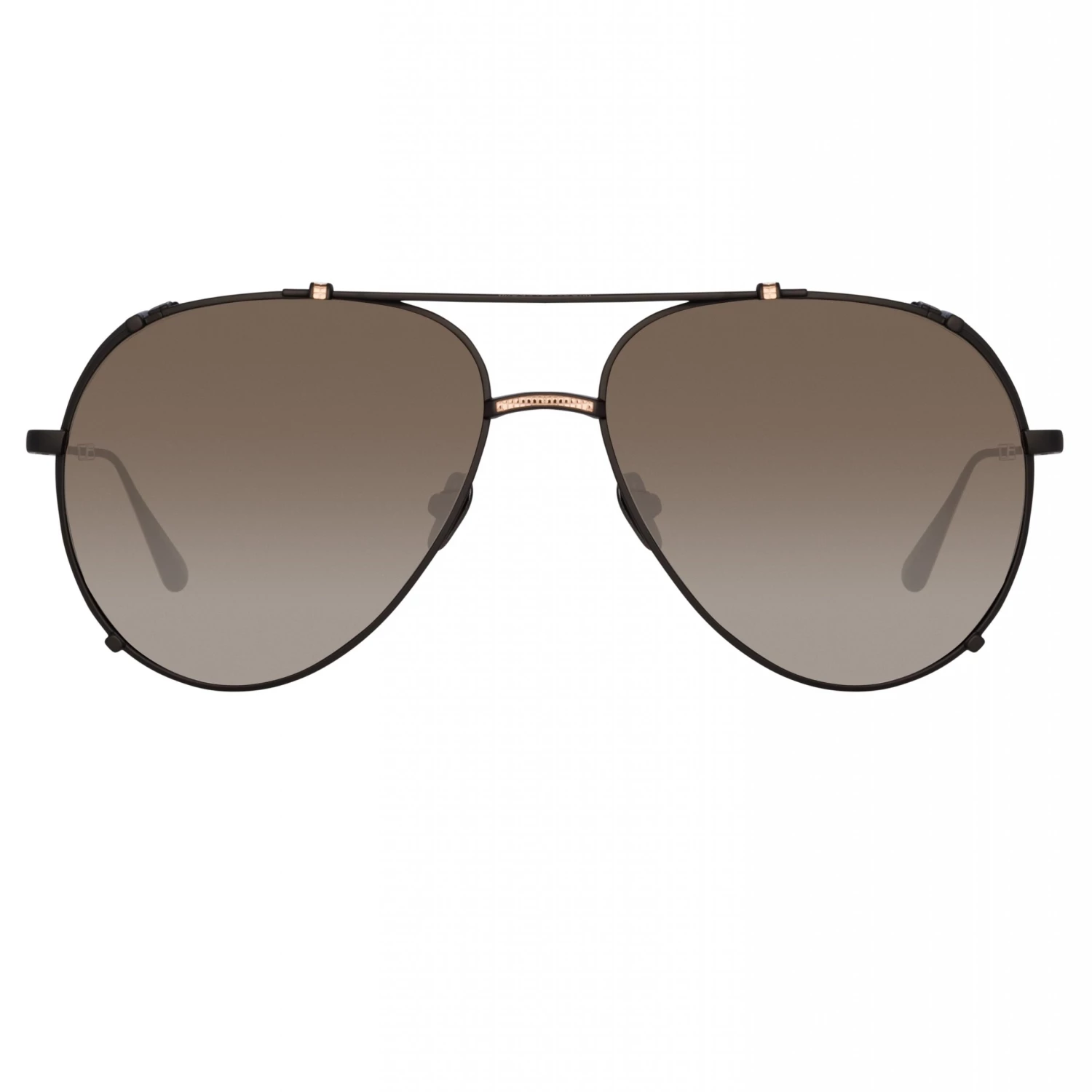 LINDA FARROW UK Women's Newman Aviator Sunglasses In Black 1 LINDA FARROW UK Women's Newman Aviator Sunglasses In Black