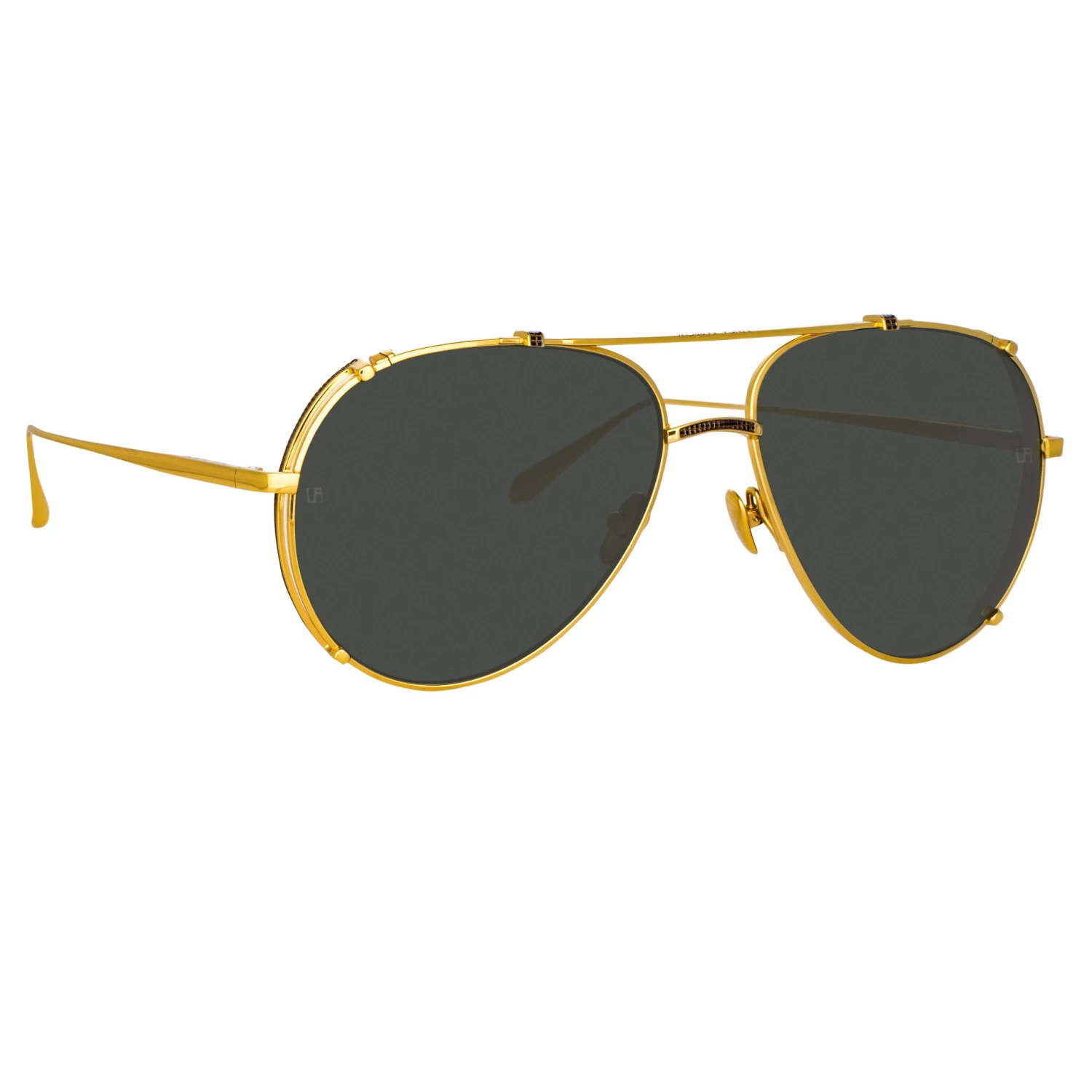 LINDA FARROW UK Newman Aviator Sunglasses In Yellow Gold Women's 2 LINDA FARROW UK Newman Aviator Sunglasses In Yellow Gold Women's