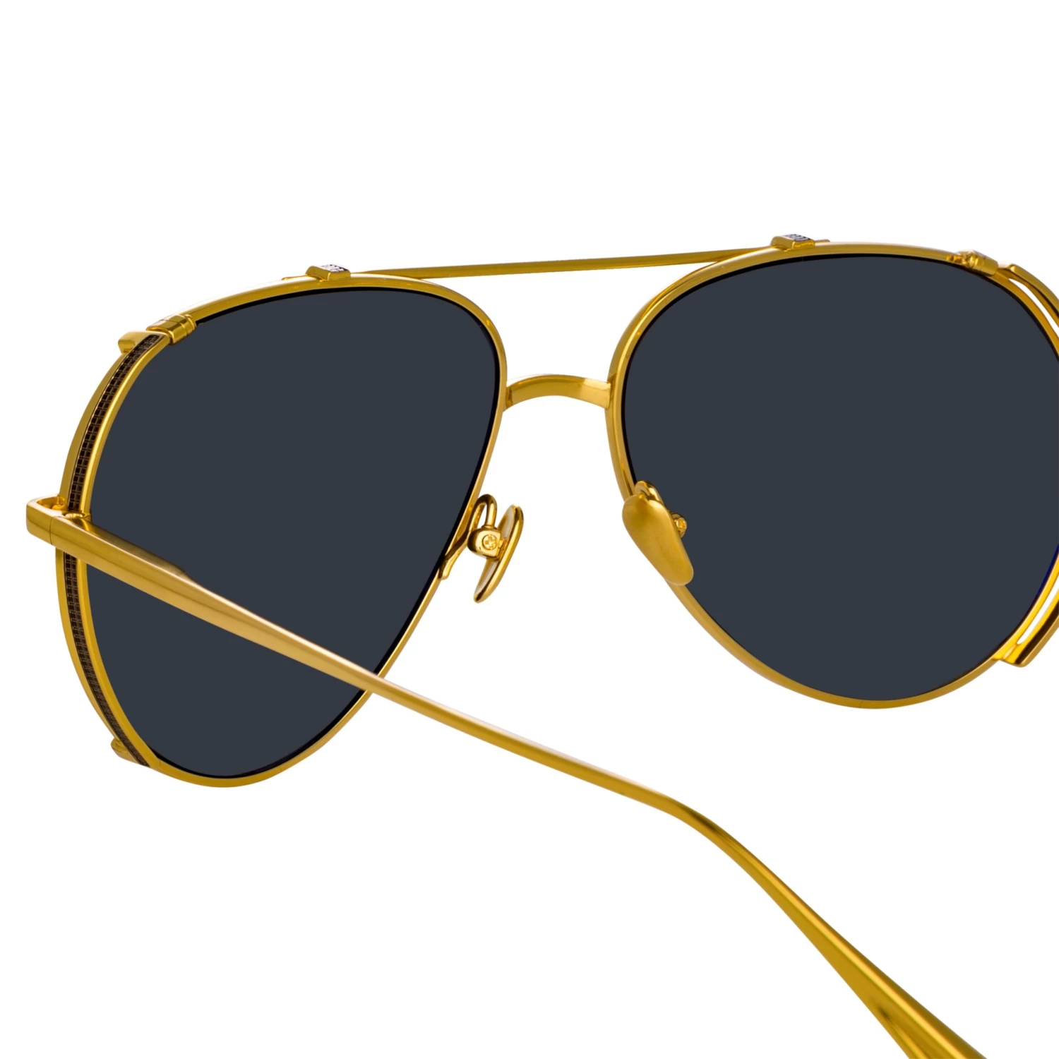 LINDA FARROW UK Newman Aviator Sunglasses In Yellow Gold Women's 4 LINDA FARROW UK Newman Aviator Sunglasses In Yellow Gold Women's