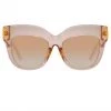 Linda Farrow Dunaway Oversized Sunglasses In Peach