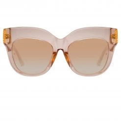 Linda Farrow Dunaway Oversized Sunglasses In Peach