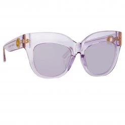 Linda Farrow Dunaway Oversized Sunglasses In Lilac 7 Linda Farrow Dunaway Oversized Sunglasses In Lilac