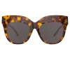LINDA FARROW (U.K.) Women's The Dunaway | Oversized Sunglasses In Tortoiseshell Frame (C2)