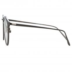 LINDA FARROW UK The Cooper | Oval Optical Frame In Black And Nickel (C5)