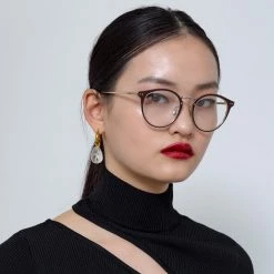 LINDA FARROW UK The CORE Optical Collection The Cooper | Oval Optical Frame In Brown And Light Gold (C6)