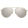 LINDA FARROW UK Women's Joni Aviator Sunglasses In Rose Gold And Platinum Lenses