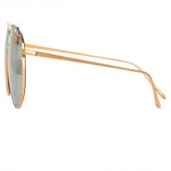 LINDA FARROW UK Women's Joni Aviator Sunglasses In Rose Gold And Platinum Lenses 6 LINDA FARROW UK Women's Joni Aviator Sunglasses In Rose Gold And Platinum Lenses