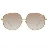Linda Farrow Marisa Oversized Sunglasses In Yellow Gold Women's
