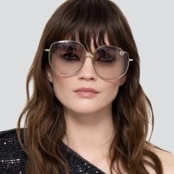 Linda Farrow Marisa Oversized Sunglasses In Yellow Gold And Green 9 Linda Farrow Marisa Oversized Sunglasses In Yellow Gold And Green