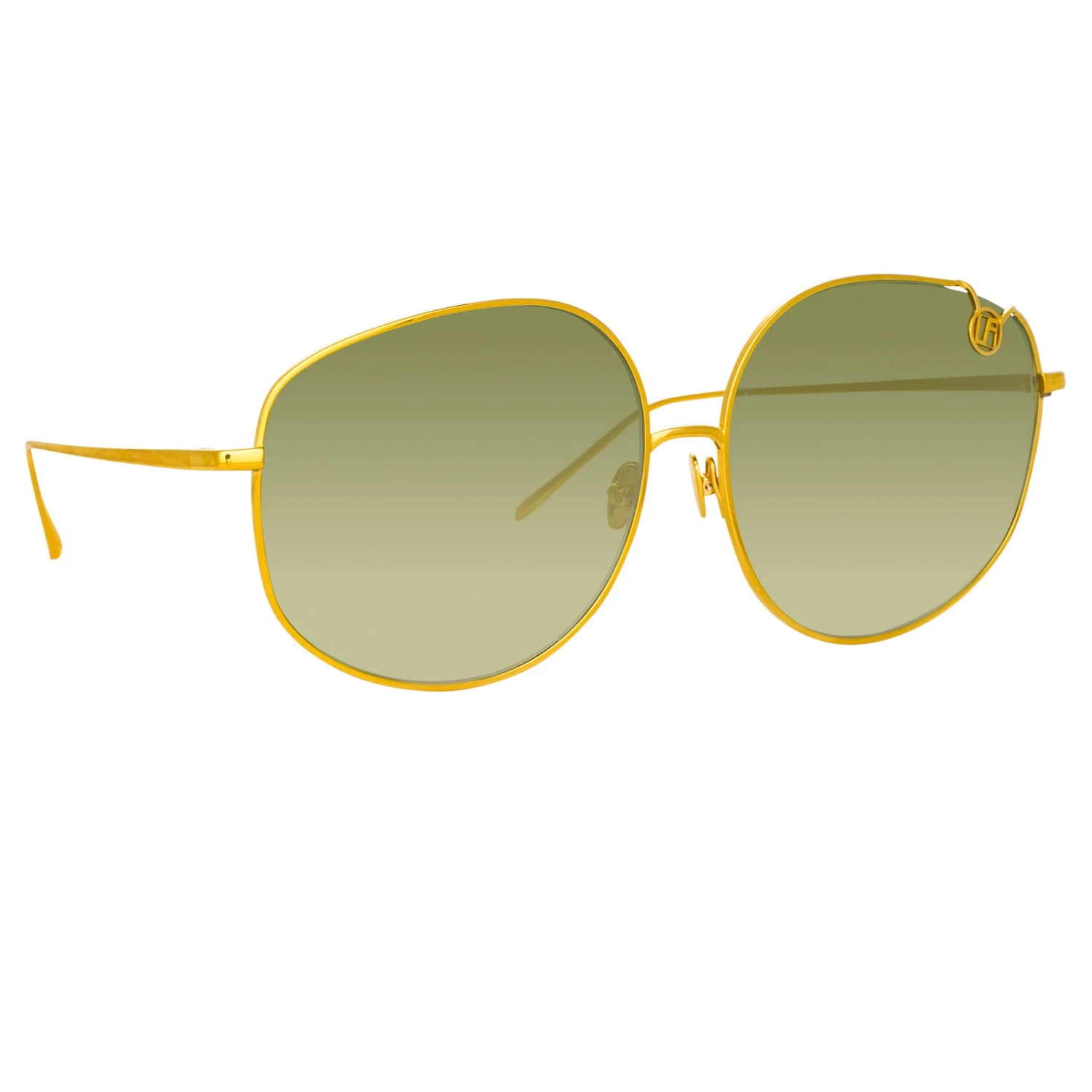 Linda Farrow Marisa Oversized Sunglasses In Yellow Gold And Green 4 Linda Farrow Marisa Oversized Sunglasses In Yellow Gold And Green