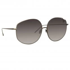 Linda Farrow Marisa Oversized Sunglasses In Nickel Women's
