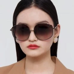 Linda Farrow Marisa Oversized Sunglasses In Nickel Women's