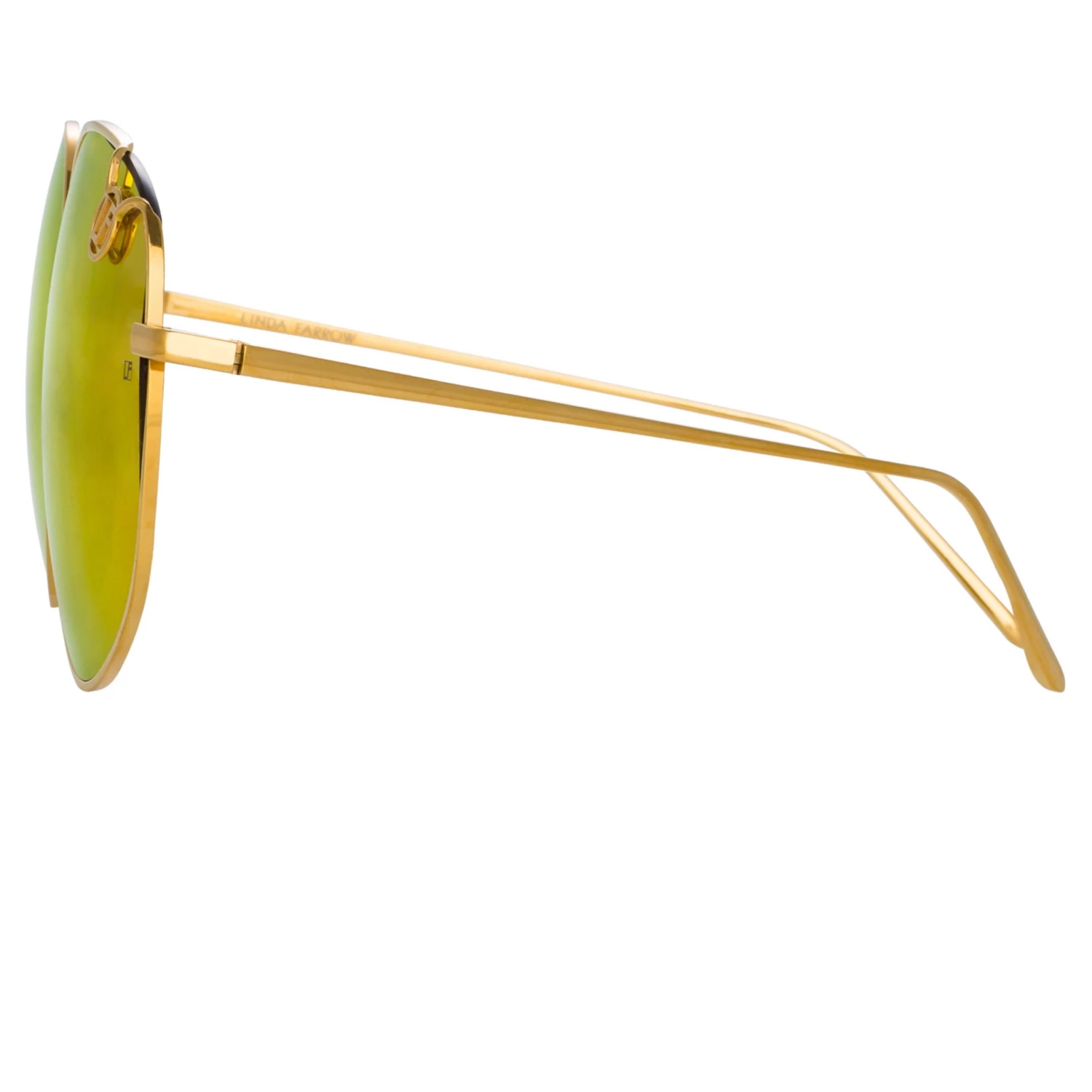 LINDA FARROW (U.K.) Marisa Oversized Sunglasses In Yellow Gold And Red 3 LINDA FARROW (U.K.) Marisa Oversized Sunglasses In Yellow Gold And Red