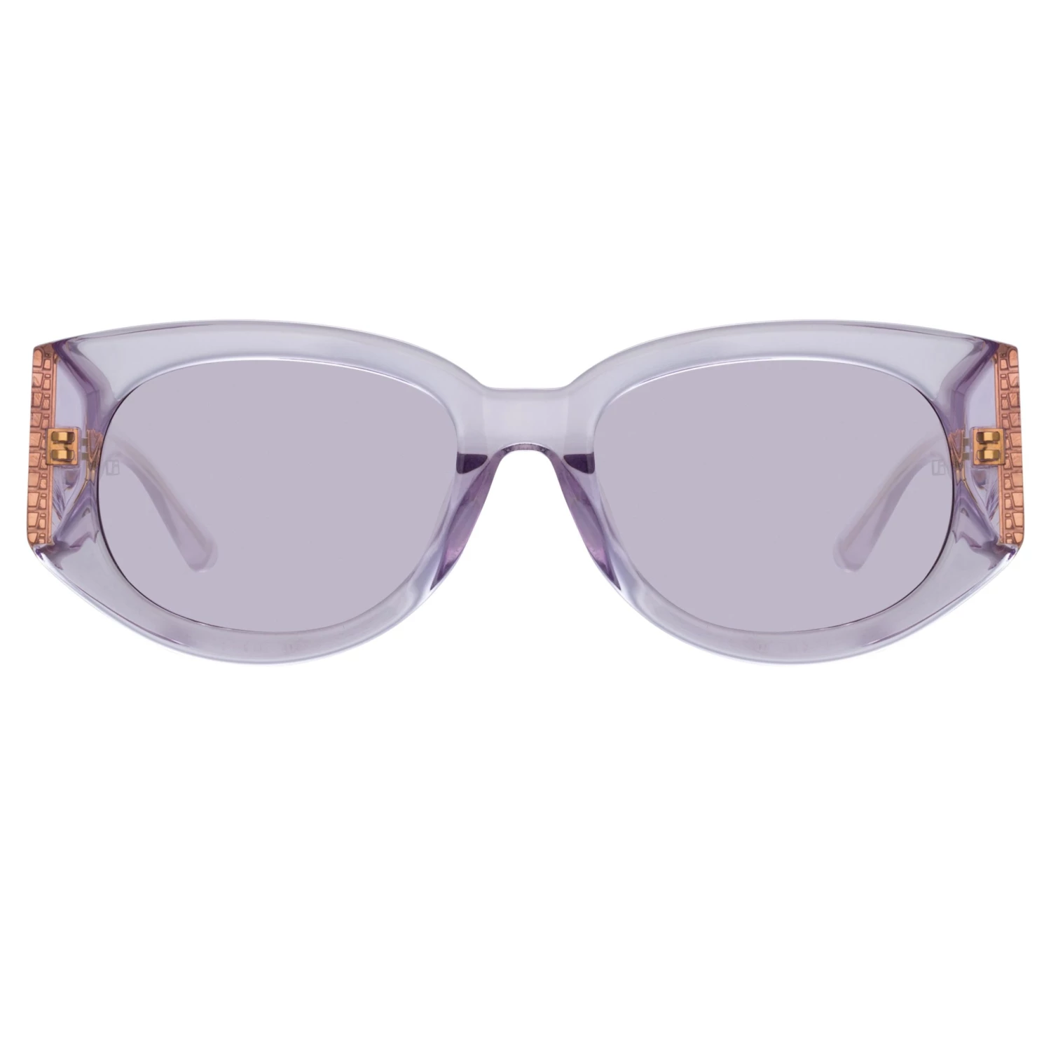 LINDA FARROW (U.K.) Women's Debbie D-Frame Sunglasses In Lilac 1 LINDA FARROW (U.K.) Women's Debbie D-Frame Sunglasses In Lilac