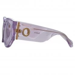 LINDA FARROW (U.K.) Women's Debbie D-Frame Sunglasses In Lilac 5 LINDA FARROW (U.K.) Women's Debbie D-Frame Sunglasses In Lilac