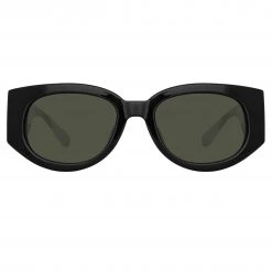 Linda Farrow The Debbie | D-Frame Sunglasses In Black (C1) Women's